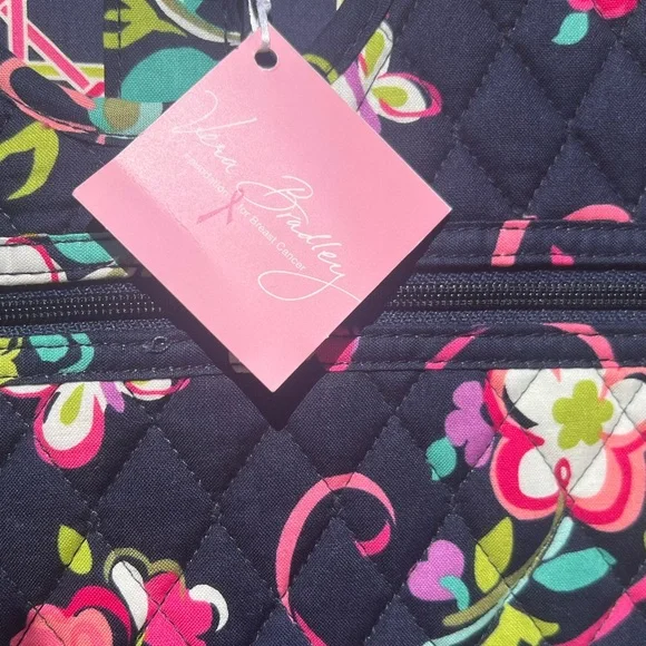 NWT Vera Bradley Navy Floral Quilted Hanging Organizer Cosmetic Makeup Jewelry - Picture 5 of 13